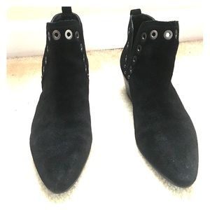 Black suede booties